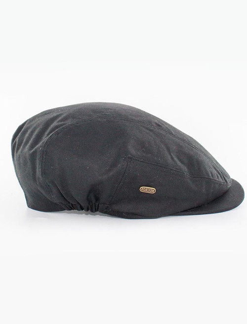 black waxed flat cap