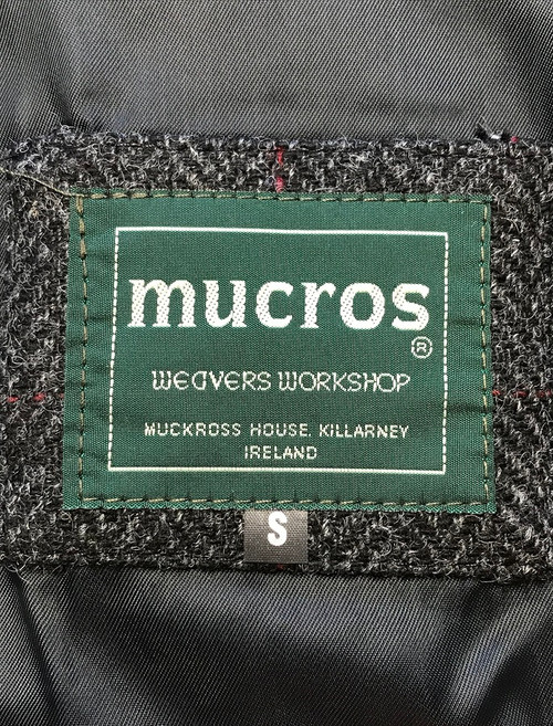 Irish Tweed Herringbone Waistcoat - Charcoal & Red | Mucros Weavers