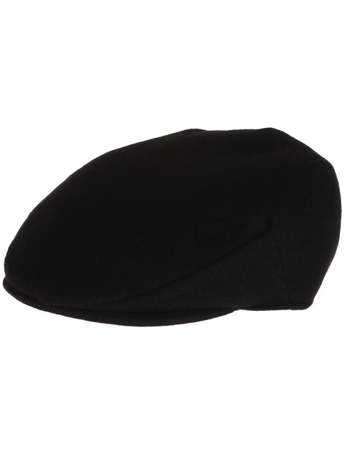 Vintage Tweed Flat Cap - Solid Black | Hanna Hats