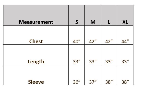 One Button Herringbone Coatigan - Size Guide