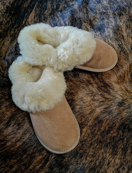 Women's Open Irish Sheepskin Slippers 