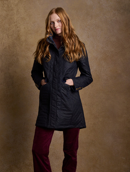 Jodie Waxed Coat - Heritage Navy