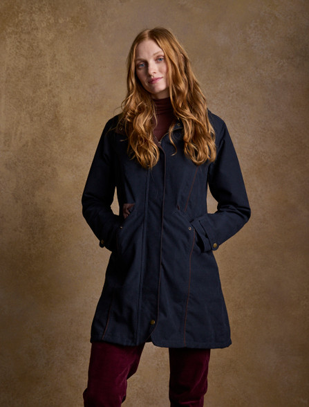 Jodie Waxed Coat - Heritage Navy