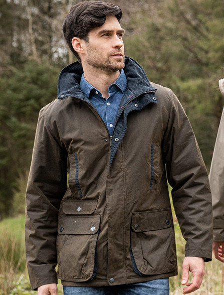 Dubarry of Ireland Carrickfergus Men's Waxed Jacket - Olive