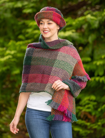 Wool Country Stole - Multi-Mulberry