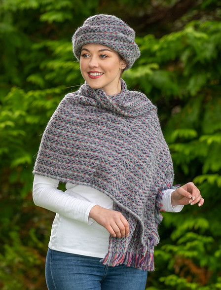 Wool Country Stole - Connemara Light Grey