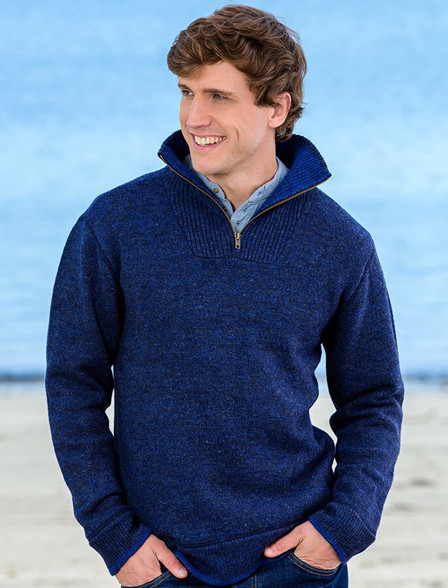 Fisherman Lambswool Zip Through Cardigan