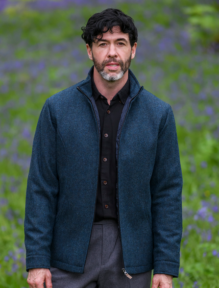 Donegal Wool Tweed Walking Jacket - Blue Donegal Wool Tweed Walking Jacket - Blue