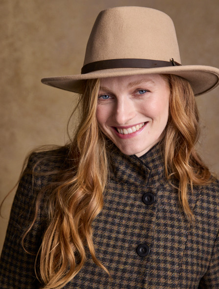 Ladies Boston Wool Felt Hat - Tan
