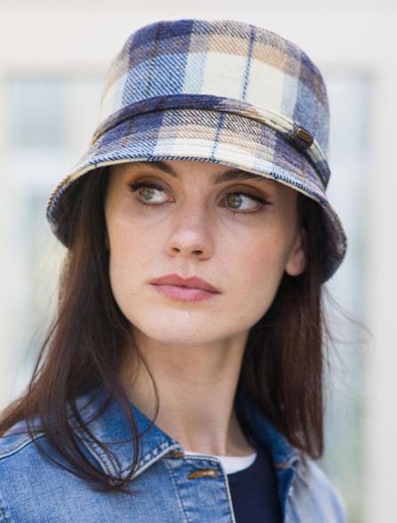 Ladies Emily Bucket Hat - Pink Plaid | Mucros Weavers