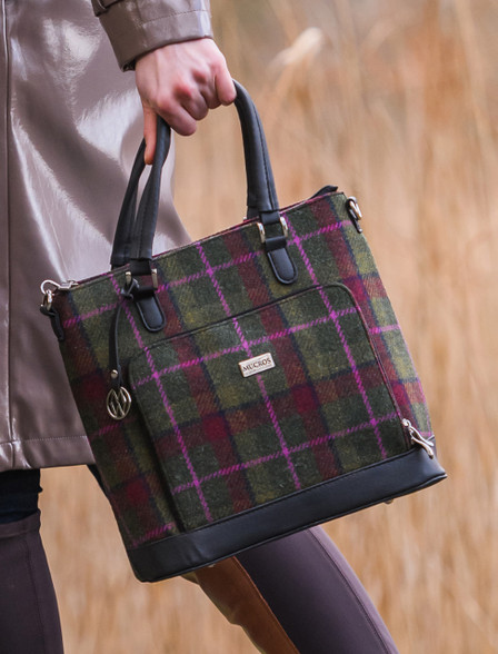 Grace Tweed Bag - Green Red Pink | Mucros Weavers