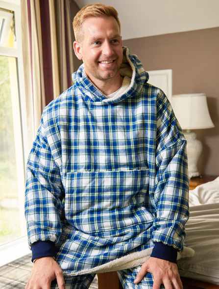 Men's Irish Flannel Pyjamas - Blue Stripe