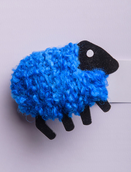Irish Wool Sheep Fridge Magnet - Deep Blue