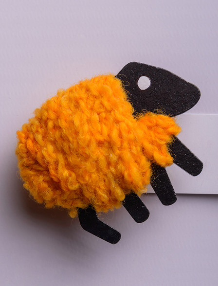 Irish Wool Sheep Fridge Magnet - Golden Yellow