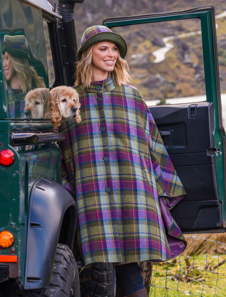 Mucros Dunloe Cape - Multi Vernal Plaid
