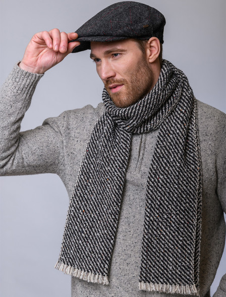 Atlantic Scarf - Charcoal & Beige