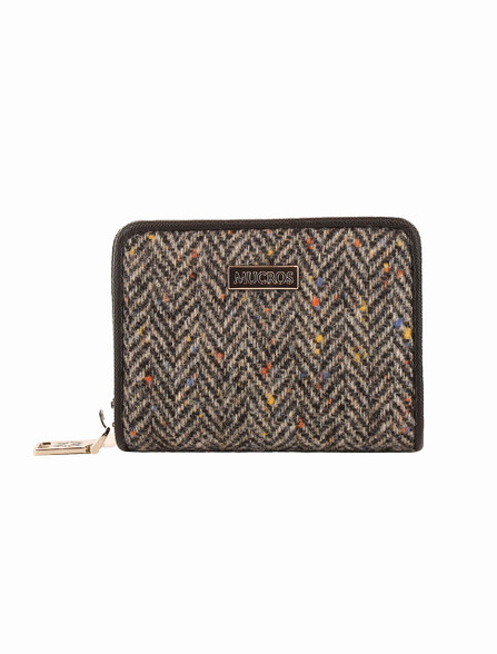 Mucros Tweed Card Holder - Grey Fleck