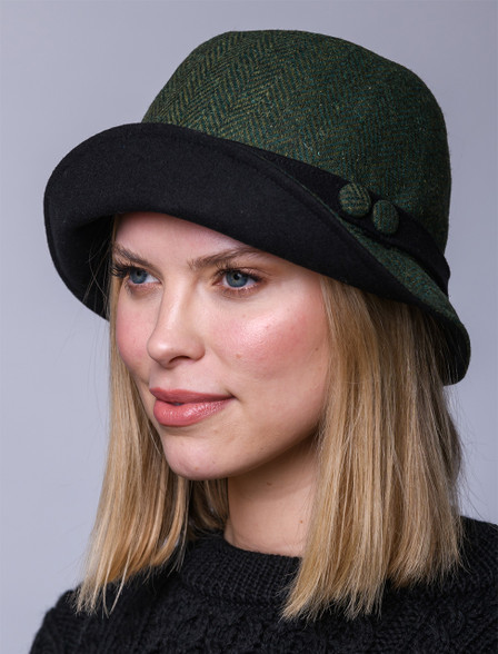Ladies Tweed Clodagh Cap - Autumn Plaid | Mucros Weavers