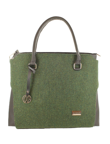 【GRACE U】Grace Plie Tweed Middle Bag Mucros Weavers Pink Irish Tweed Grace Bag for Women Made in