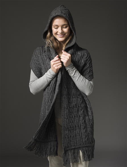●TATIANA● Knit Hoodie Shawl Muffler MF8116 3 Colors 500650 Hooded Scarf Shawl | Aran Sweater Market