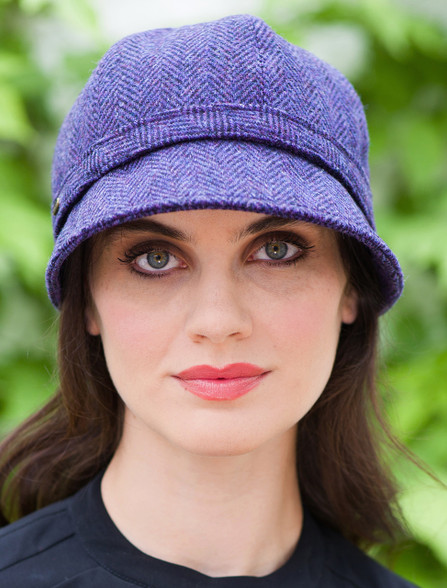 Ladies Tweed Flapper Cap - Purple | Mucros Weavers