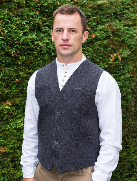 Mens tweed store waistcoat and jacket