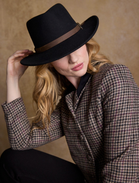 Ladies Boston Wool Felt Hat - Black