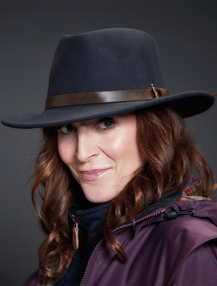 Ladies Boston Wool Felt Hat- Black