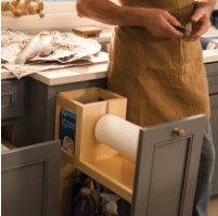 KraftMaid Cleaning Supply Organizer base cabinet storage innovation