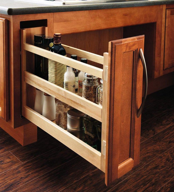 Base cabinet tray divider pullout BPOTD