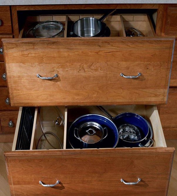 Base Pots And Pans Storage With Adjustable Drawer Dividers