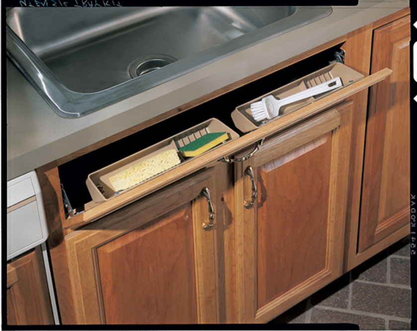 Home Basics Deluxe Kitchen Sink Organizer Sponge Holder, Grey, KITCHEN  ORGANIZATION