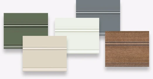 Stacked finish sample chips in various colors