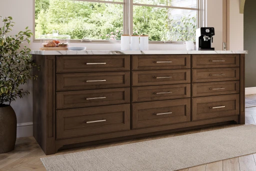 Kitchen with espresso-stained KraftMaid cabinets