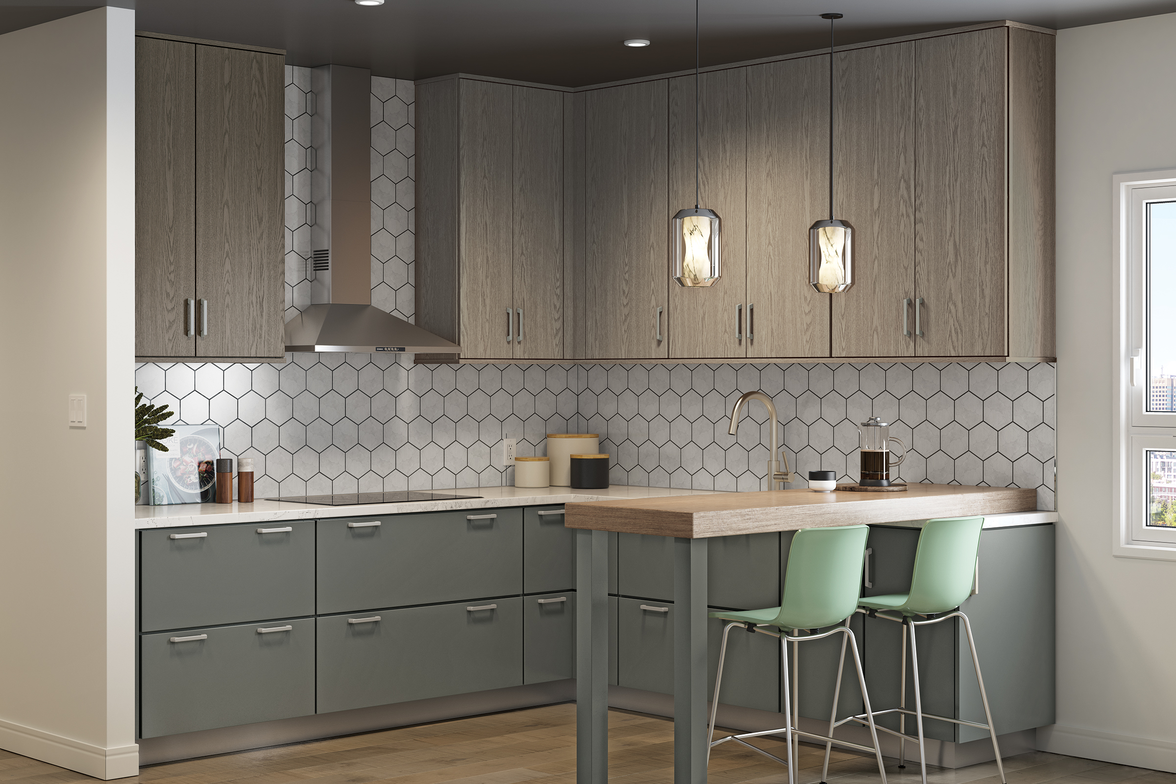Inspiring Green Kitchen Ideas from Light Mint to Dark Green - KraftMaid