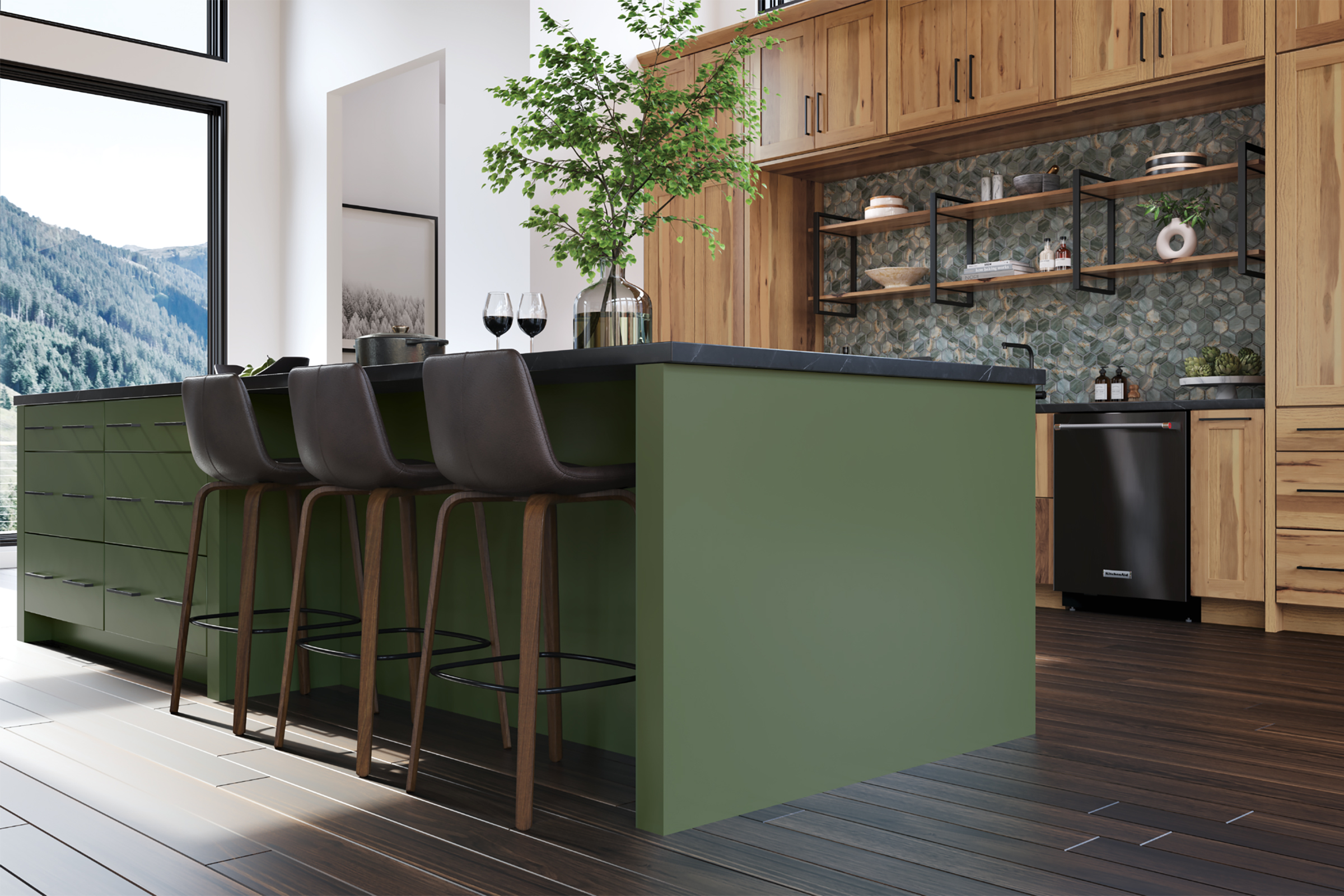 Inspiring Green Kitchen Ideas from Light Mint to Dark Green - KraftMaid
