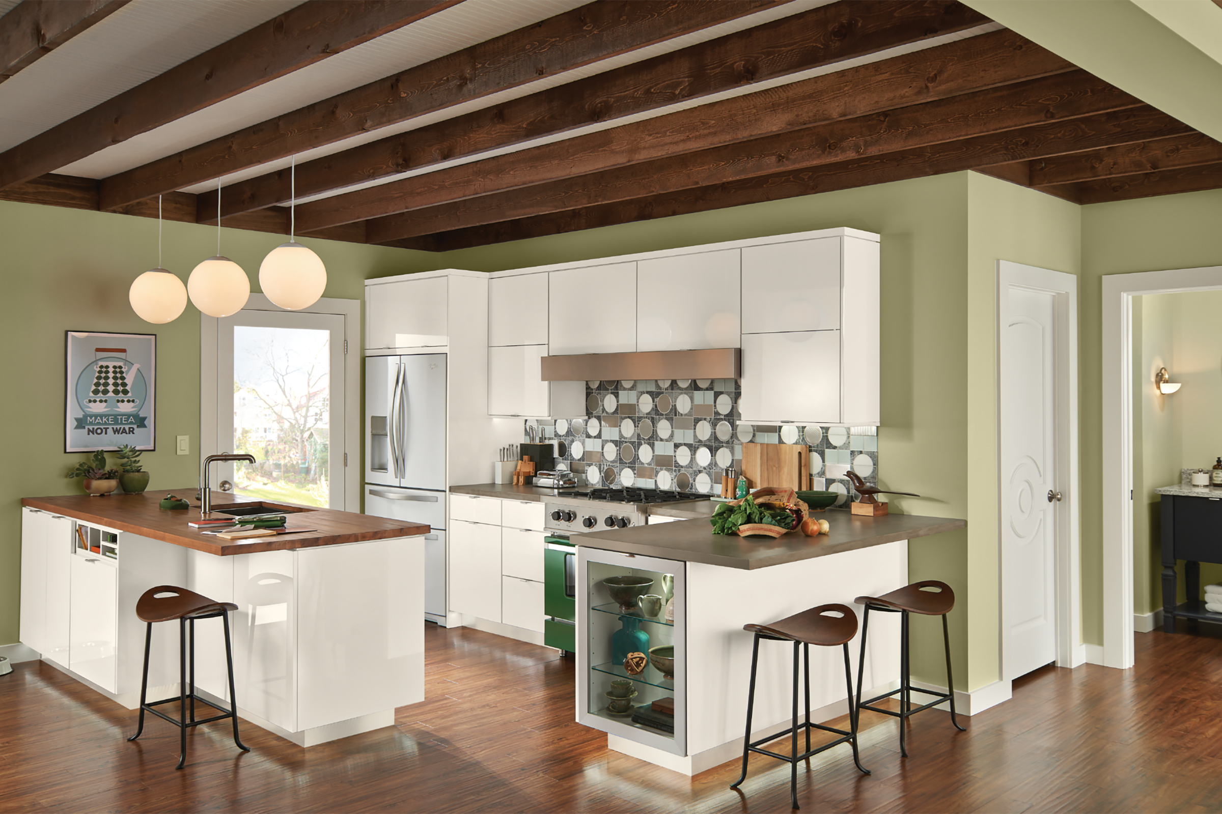 Inspiring Green Kitchen Ideas from Light Mint to Dark Green - KraftMaid