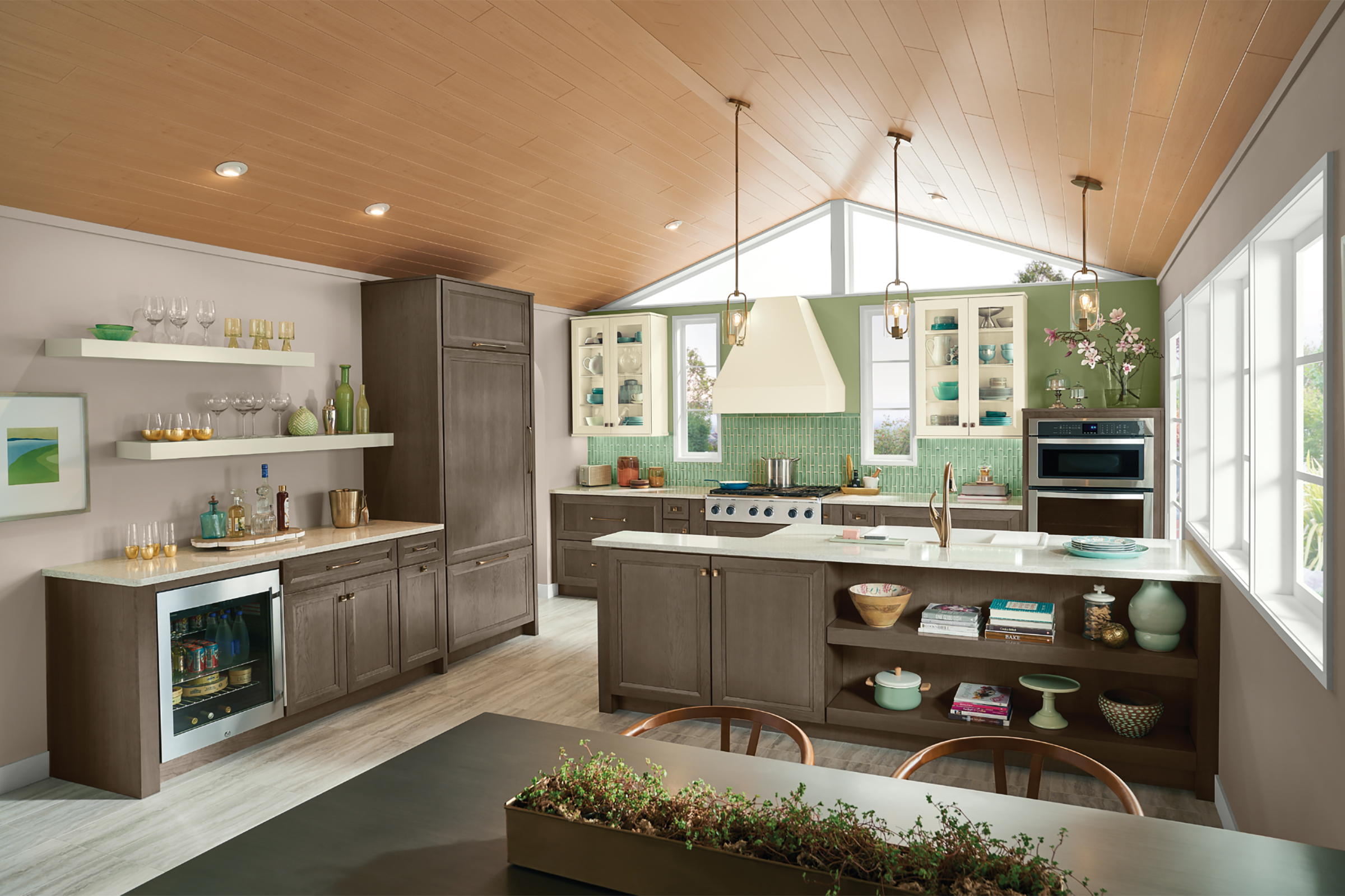 Inspiring Green Kitchen Ideas from Light Mint to Dark Green - KraftMaid