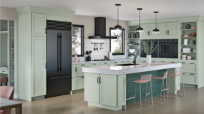 Contemporary KrftMaid kitchen featuring Serenity on Maple called Mint Condition