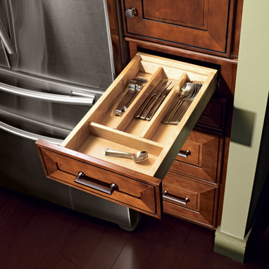Utensil Storage, Tiered Double Combination Drawer for 30 or 36