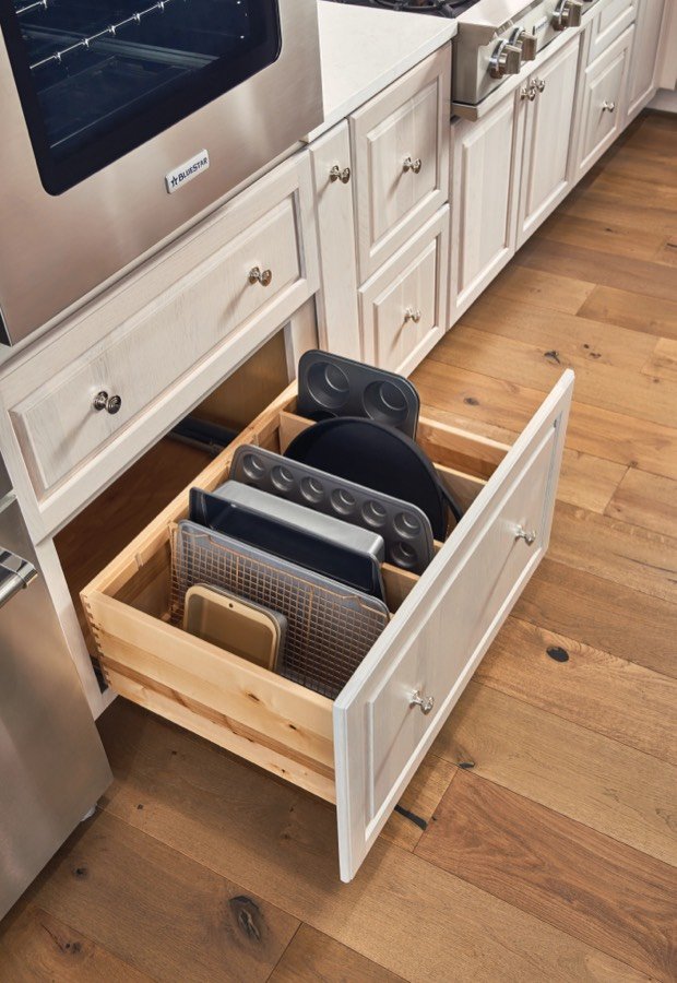 Tall pantry cabinet with adjustable shelves