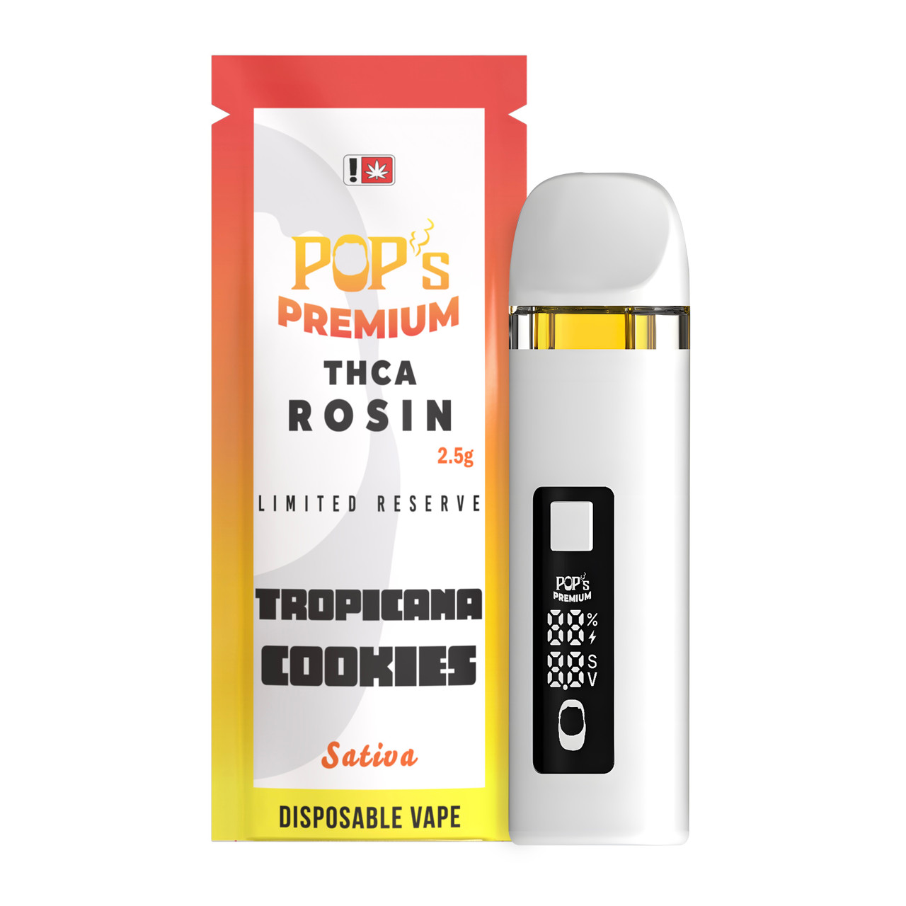 Tropicana Cookies (sativa) THCa Rosin | 2.5g Disposable Vape