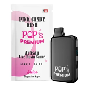 Pink Candy Kush (sativa) Artisan THCa Live Rosin Sauce | 3g Disposable Vape