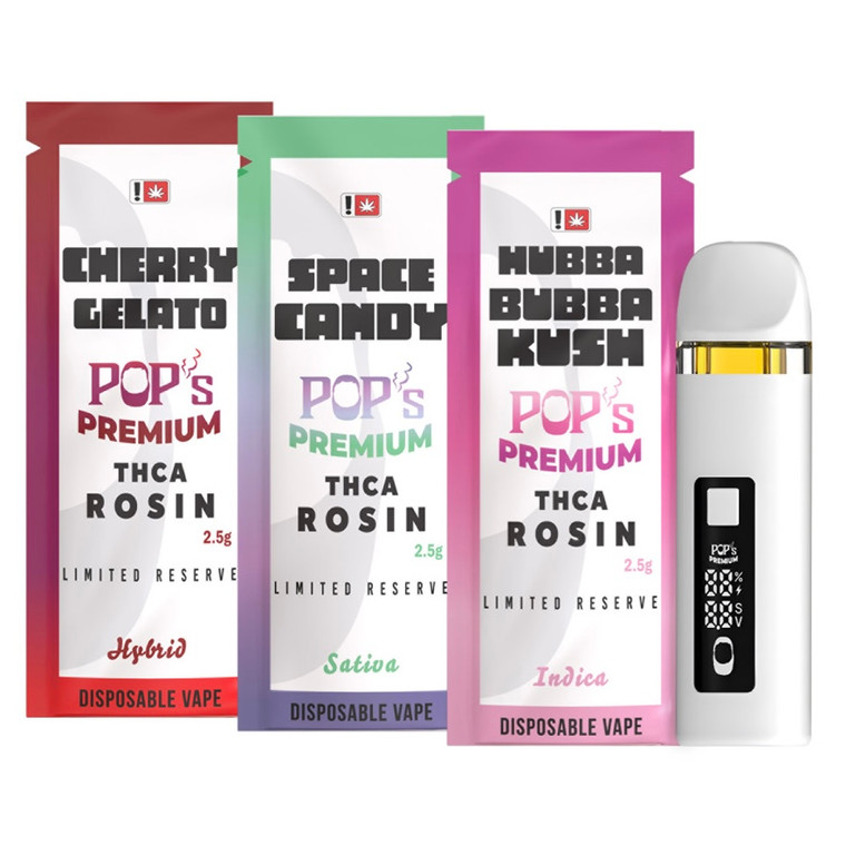 Pops Premium THCa Rosin 2.5g Disposable Vape | 3 Pack Bundle