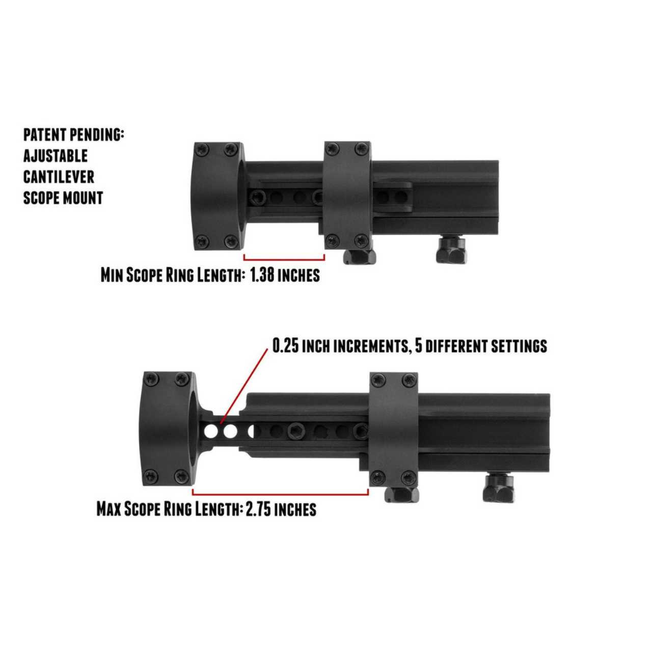 TB Accessories 30mm Offset Cantilever Scope Mounts – Aluminum, Picatinny/Weaver, With Inserts