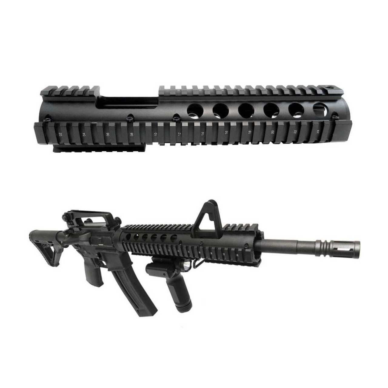 AR-15 Extended Drop-in Quad Rail Handguard FSP Cutout