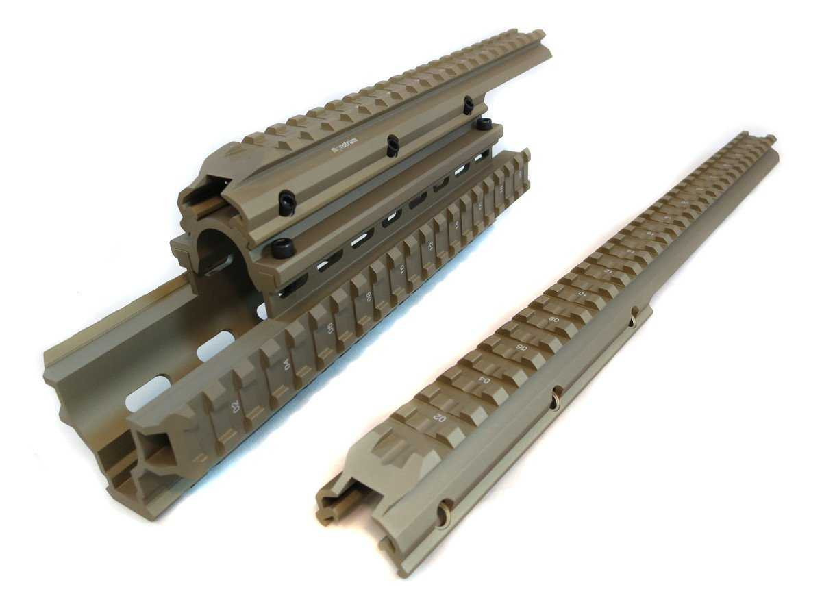 Saiga 12/20 Gauge Shotgun Quad Rail - Flat Dark Earth