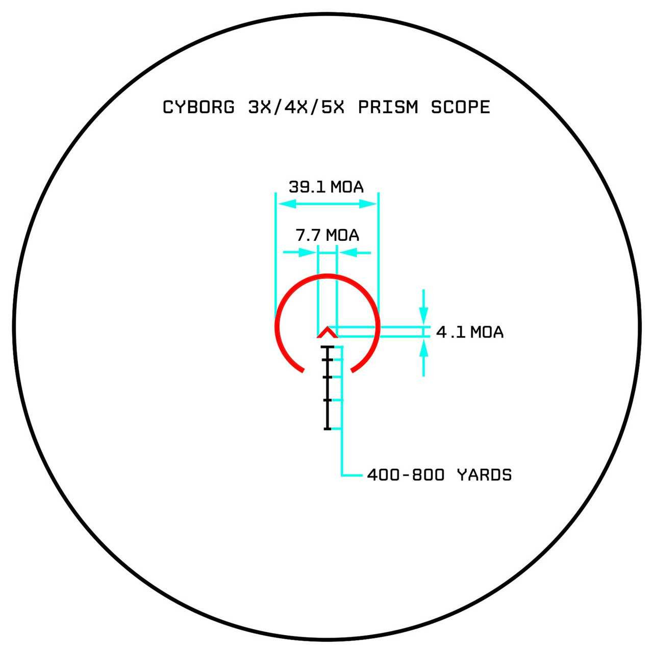 Cyborg 5x Prism Scope with BDC Reticle
