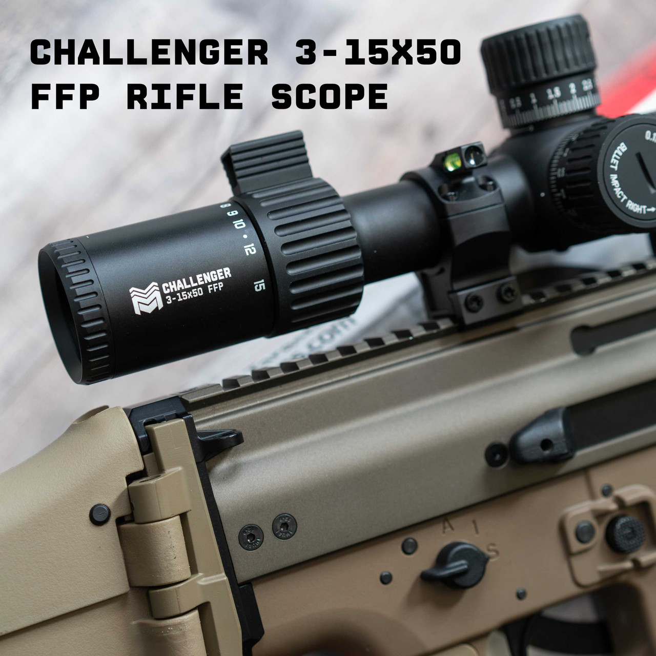 Challenger 3-15x50 FFP Scope with Zero Stop - MM4 - MIL-Dot Reticle