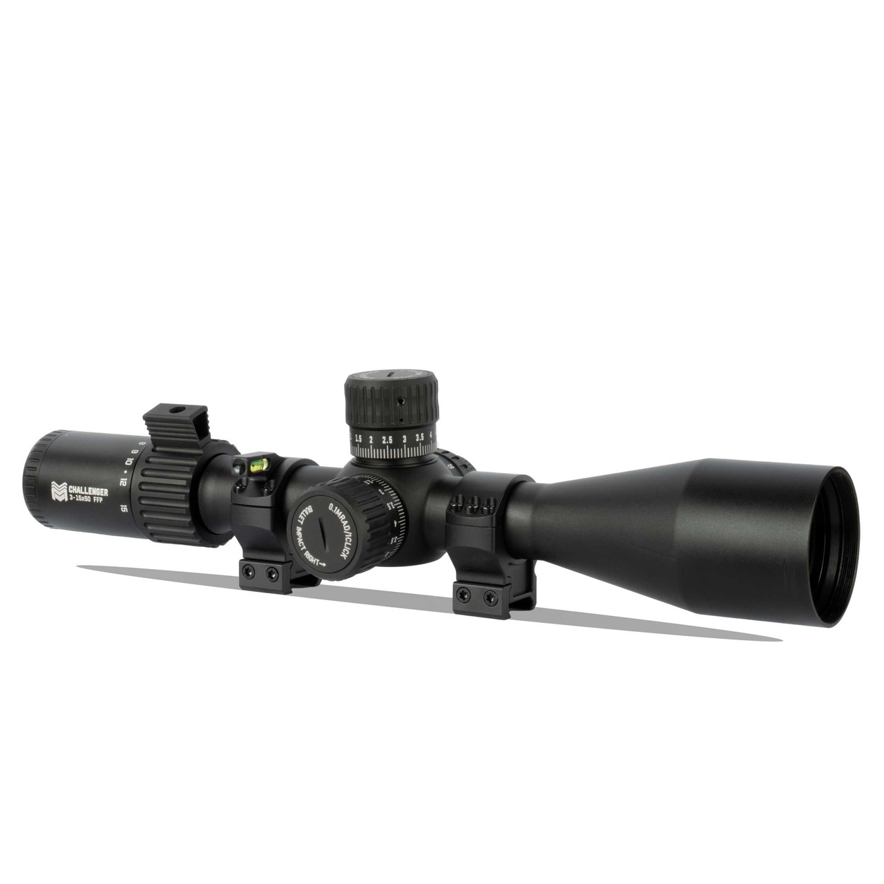 Challenger 3-15x50 FFP Scope with Zero Stop - MM4 - MIL-Dot Reticle
